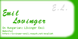 emil lovinger business card